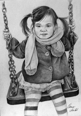 Kisgyermekes portrérajz