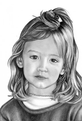 Portrérajz kislányról