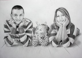 családi portré rajz