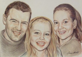 Színes családi portrérajz