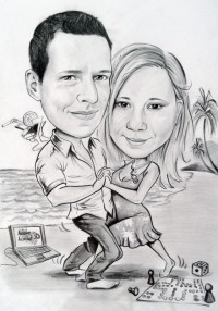 Karikatúra rajz készítés szerelmes párnak